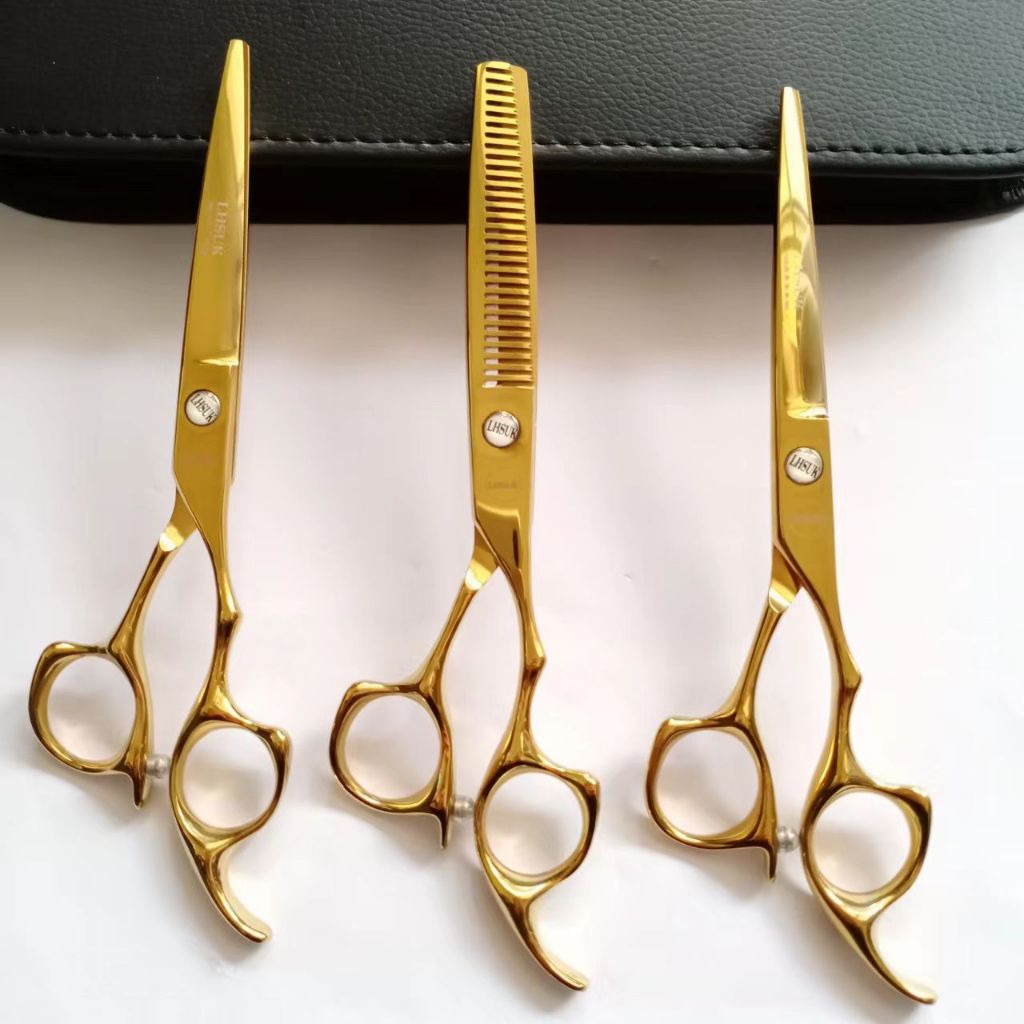 Kit 3 peças Tesouras Profissionais Cabeleireiro (Fio Laser+Fio navalha+desfiadeira) 6.0 POLEGADAS  1 Estojo + 3 Chave De Regulagem