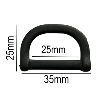 100un Meia Argola 25mm Preta Plástico Alça Bolsas Cadarço