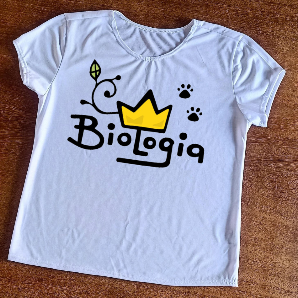 Camiseta de Biologia com Coroa - Baby Look Feminina