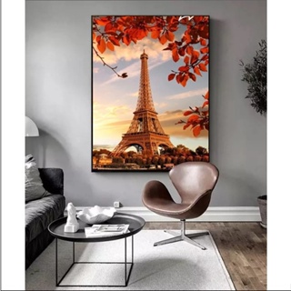 Quadro decorativo grande Torre Eiffel tons vermelho luxo em Oferta na Shopee