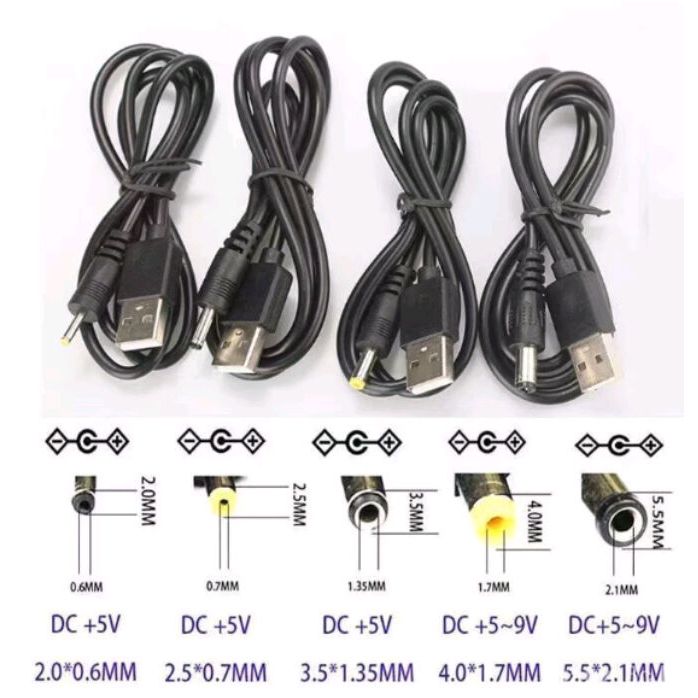Cabo de força USB P/ Tablet Macho X 3.5mm P2 Dc Pawer