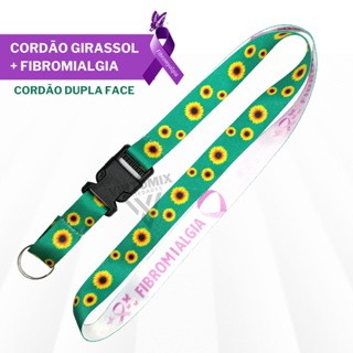 Cordão de Identificação Fibromialgia e Girassol Dupla Face com Engate em Oferta na Shopee