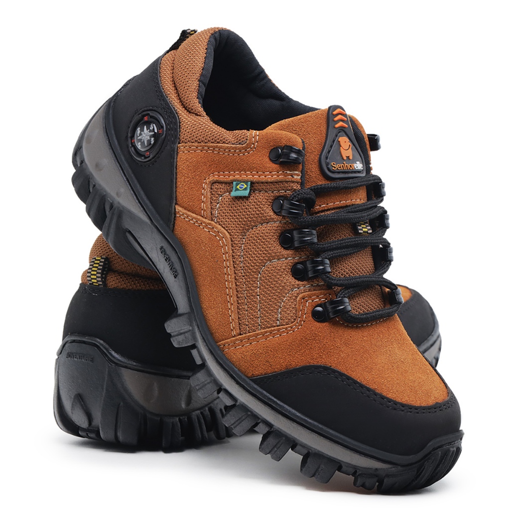 Tênis Cuturno  Bota Adventure em Couro Confortável Masculino Cano baixo