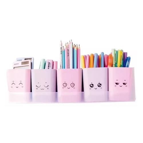 Organizador Infantil kit com 5 Lápis Caneta Porta Objetos Doçura Dello