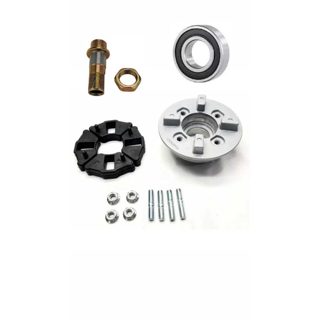 Flange Cubo + Bucha Coroa + Prisioneiros + rolamento +eixo da coroa  Shineray Jet 50