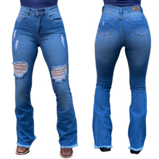 Calça Feminina Flare Tex Team - Rasgadinha Média