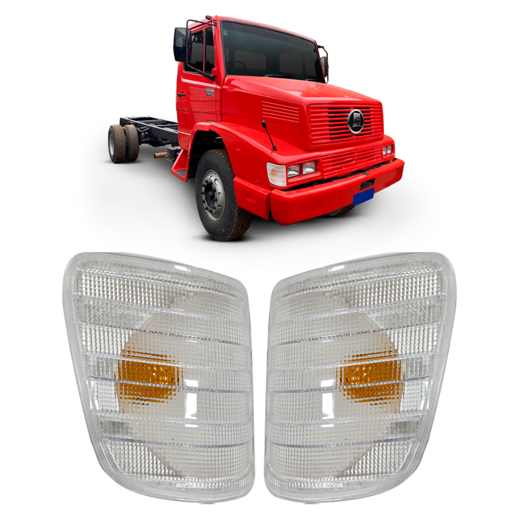 PAR DE LANTERNA SETA PISCA CRISTAL CAMINHÃO MB 1214 1418 1620 1630 1935 DE 1989 ATÉ 1998 em Oferta na Shopee