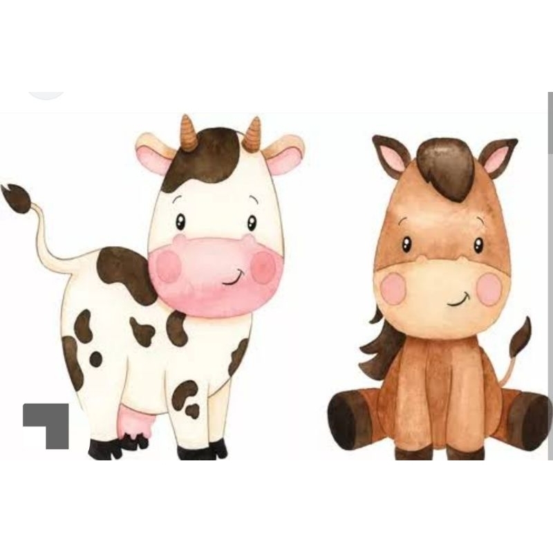 Display decoração vaquinha e cavalinho festa aquarela golden em Oferta na Shopee