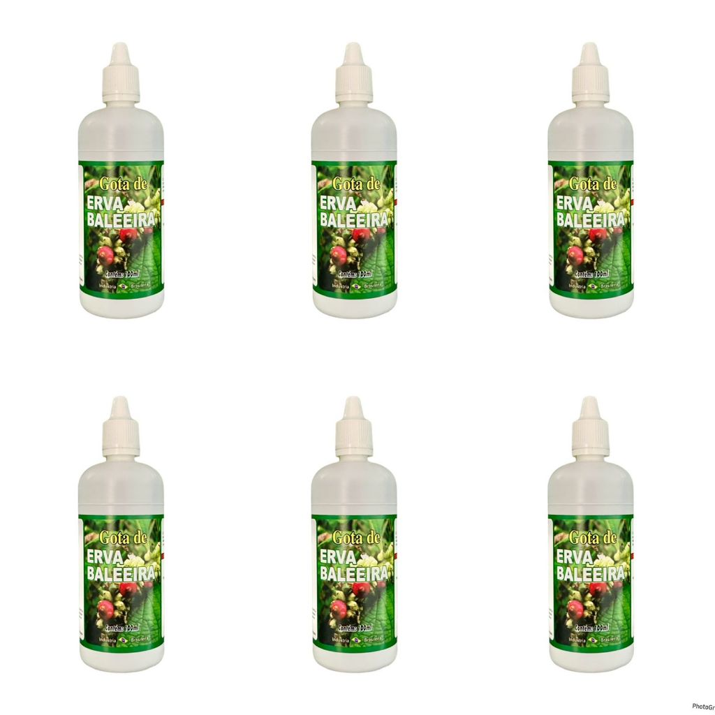 6x Gotas Erv Baleeira - 100ml (cada)  - Produto 100% NATURAL em Oferta na Shopee