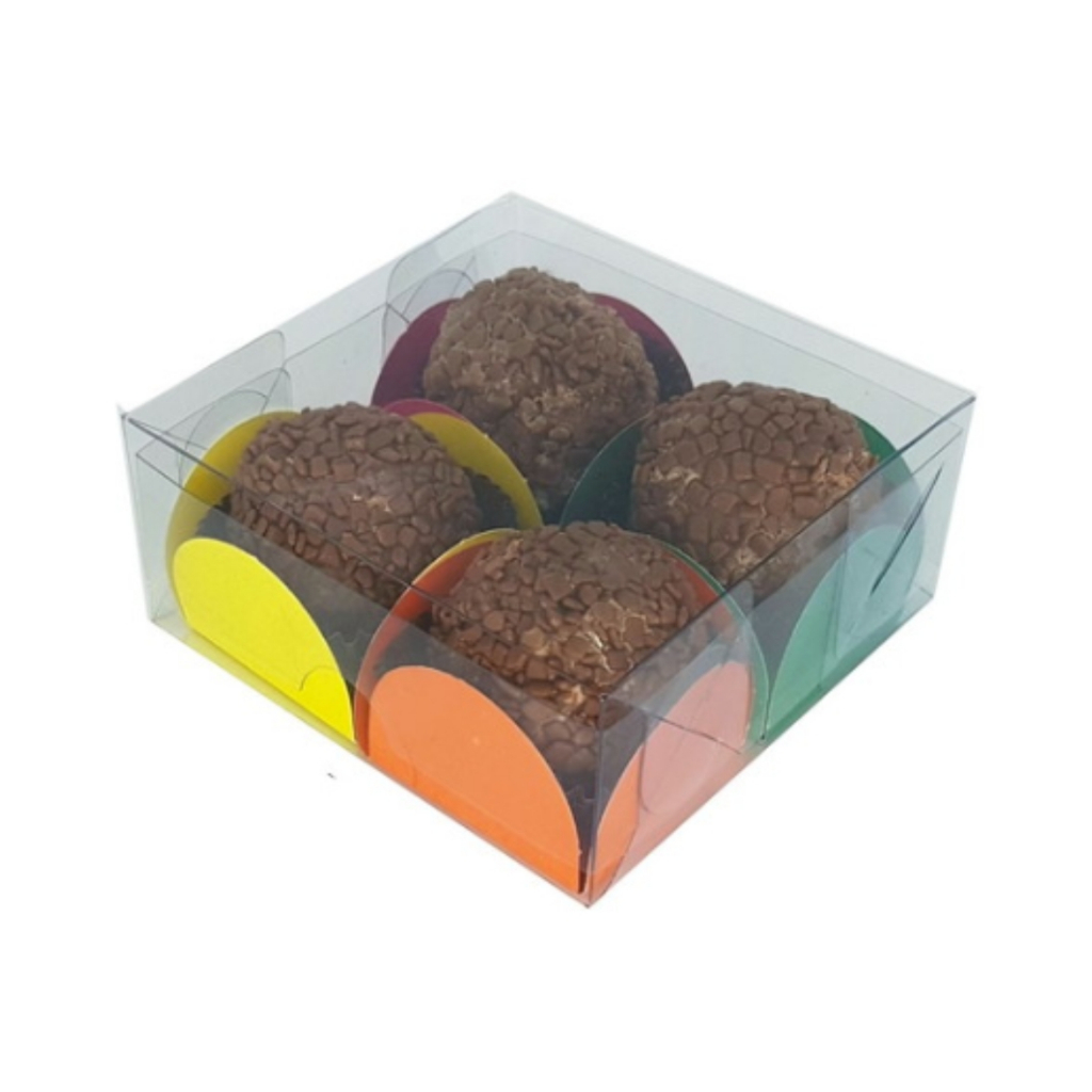 40 Caixas de Acetato toda Transparente 7x7x4 caixinha para 4 docinhos brigadeiro gourmet 4x7x7 em Oferta na Shopee