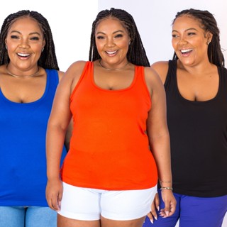 Kit 3 Regatas Plus Size Feminina