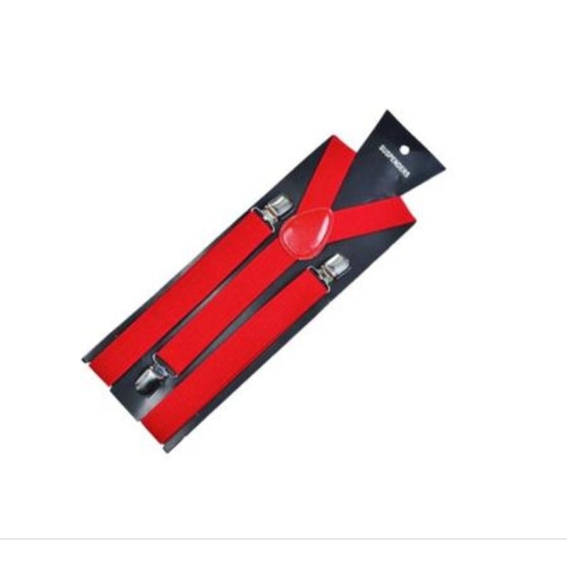 Suspensório Unissex Vermelho Ajustável Adulto Masculino e Feminino