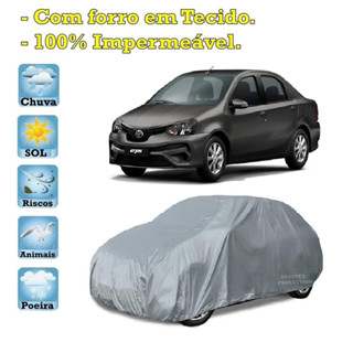 Capa com forro cobrir carro Toyota Etios Sedan 100% Impermeável Proteção Bezzter