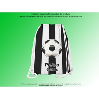 Kit c/ 10 Mochilinhas Saco Personalizadas 19x28cm Futebol