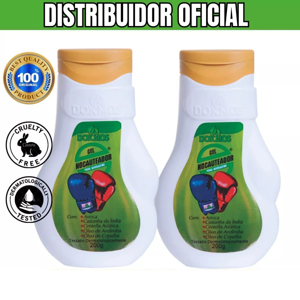 Kit 2 Gel Nocauteador Dokmos 200g - Combate Dor Muscular - Distribuidor Oficial