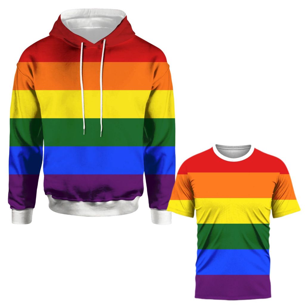 Kit Moletom + Camisa 3d Full Arco Iris Colorido  LGBT LGBTQIA+ Lançamento
