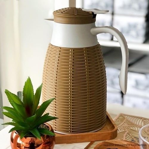 Garrafa Térmica de Rattan 1 Litro para Café ou Chá Wellmix