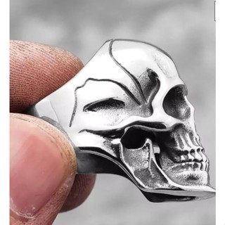 Anel Punk Gótico De Caveira Masculino Aço Inoxidável