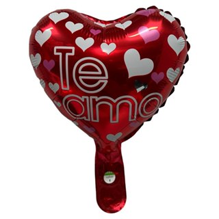 Balão Metalizado Coração Vermelho Te Amo Centro de Mesa 21cm
