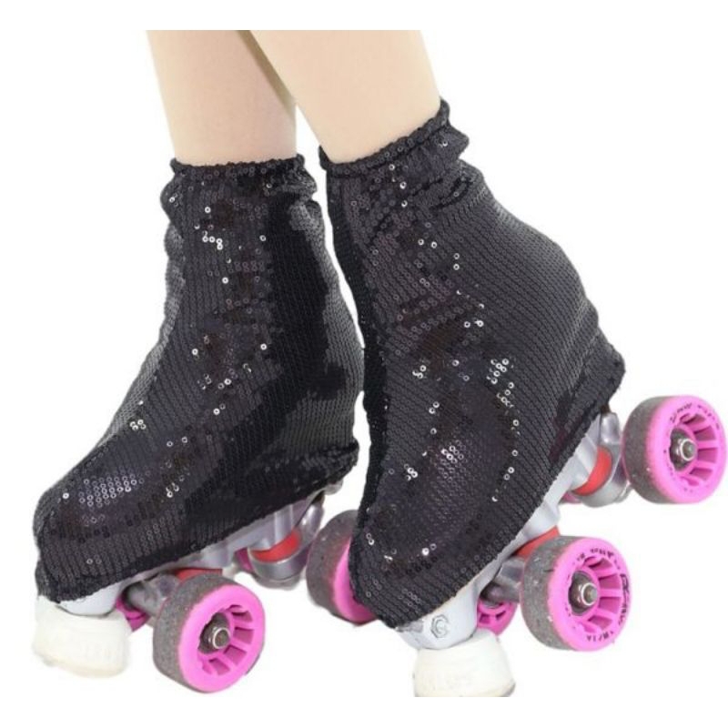 Polaina capa para proteção de patins quad em paetê