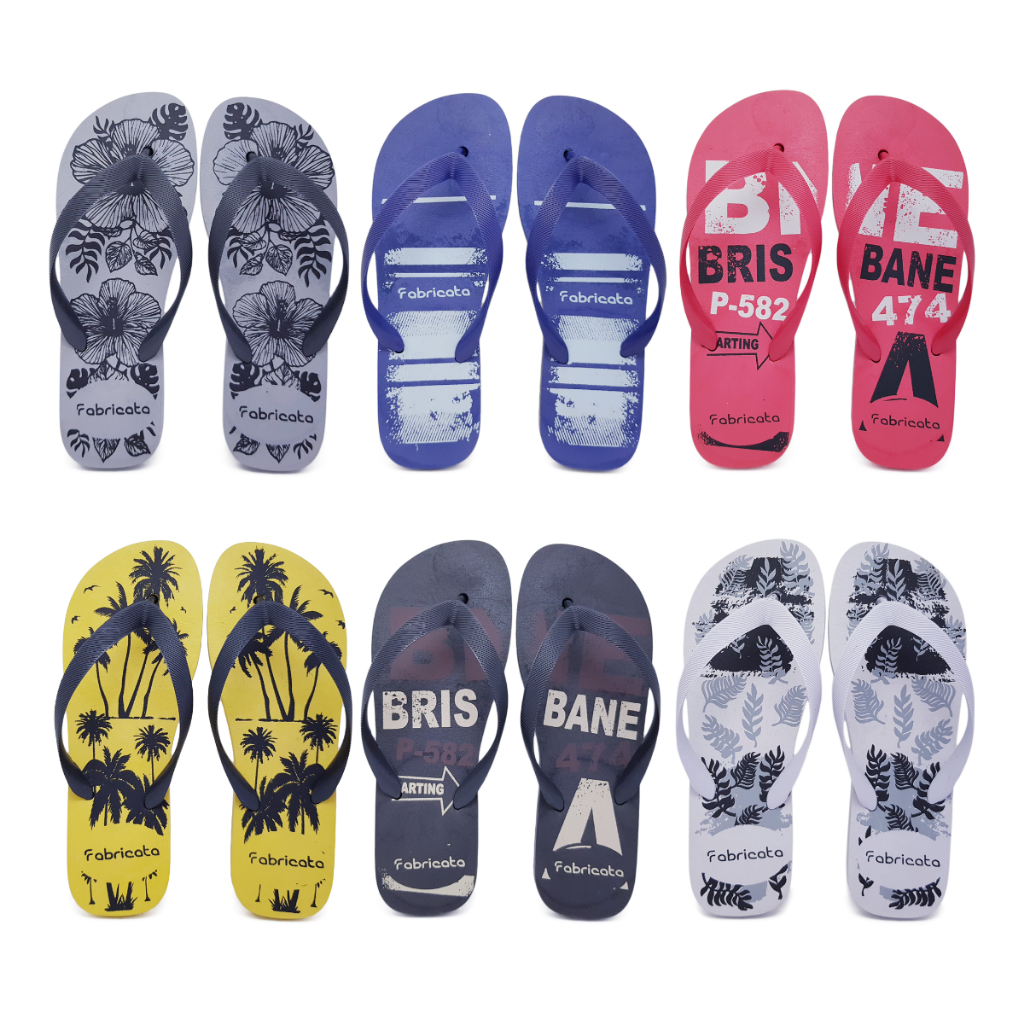 Kit 6 Pares Chinelo Masculino Adulto Sandália de Dedo MARCA FABRICATA Casual Estampado Revenda P38 em Oferta na Shopee