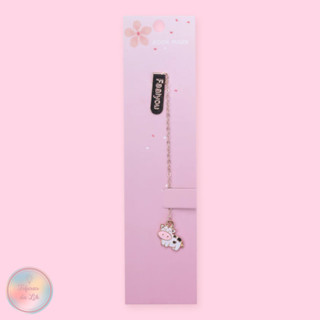 Marcador de página rose gold com pingente unicórnio vaquinha