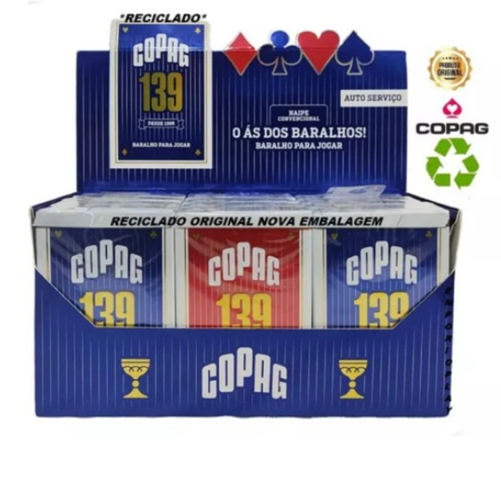 copag 139 baralho caixa com 12 baralho com 55 unidades cada