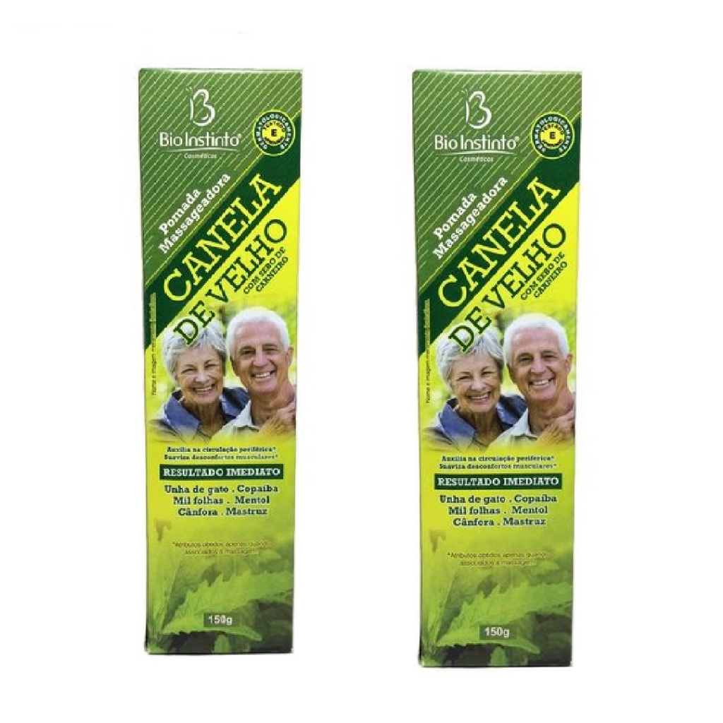 Kit 2 Pomadas Canela de Velho com Sebo de Carneiro  - Fisiofort Pomada Massageadora 150G
