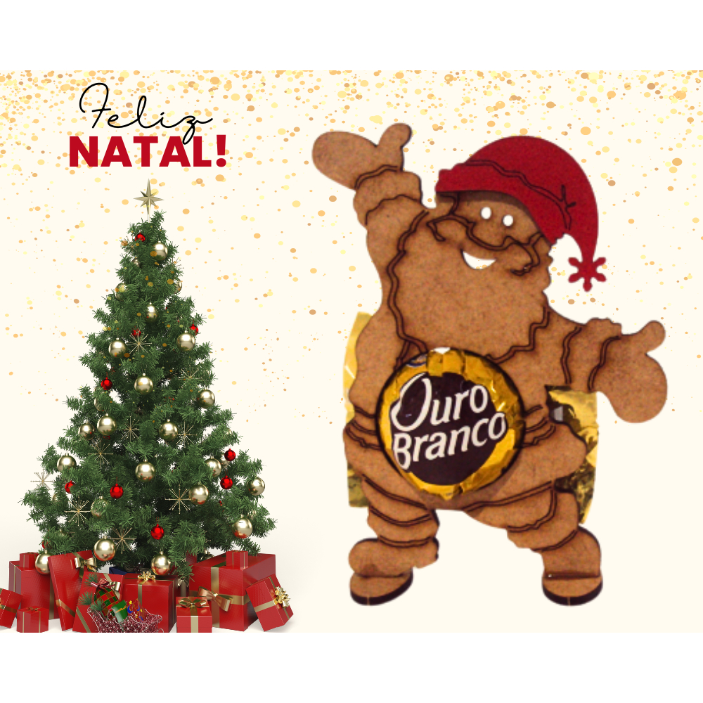 Kit com 10 Porta Bombom PAPAI NOEL Mdf 3mm - Porta Bombom Natal Natalino Lembrancinha Empresa Escola Enfeite de Árvore Guirlanda Papai Noel