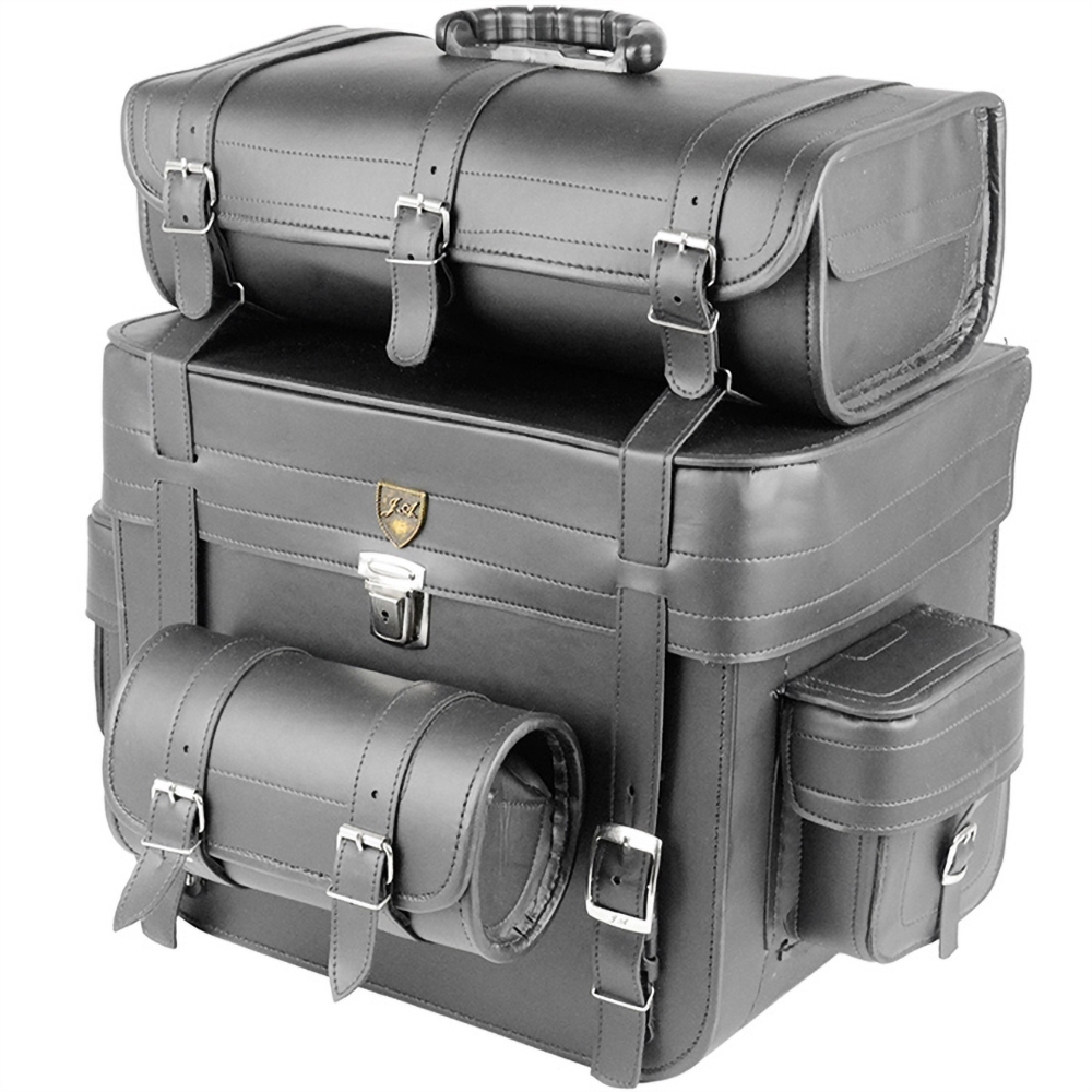 10022757 - Alforge Traseiro (Bolsa) Custom 62 Litros Couro Liso (p/ capacete - c/ chave)