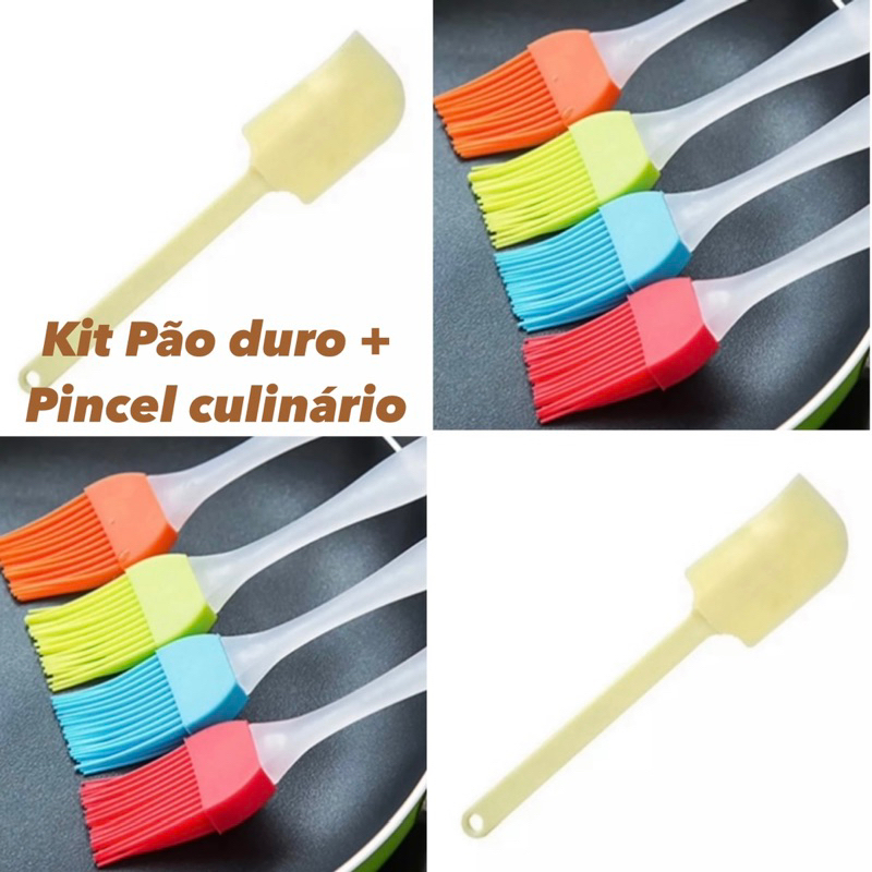 KIT 1 Espátula raspa sobra pão duro + 1 Pincel culinário P 17,5 cm em Oferta na Shopee