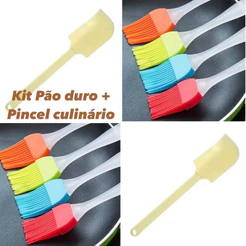 KIT 1 Espátula raspa sobra pão duro + 1 Pincel culinário P 17,5 cm