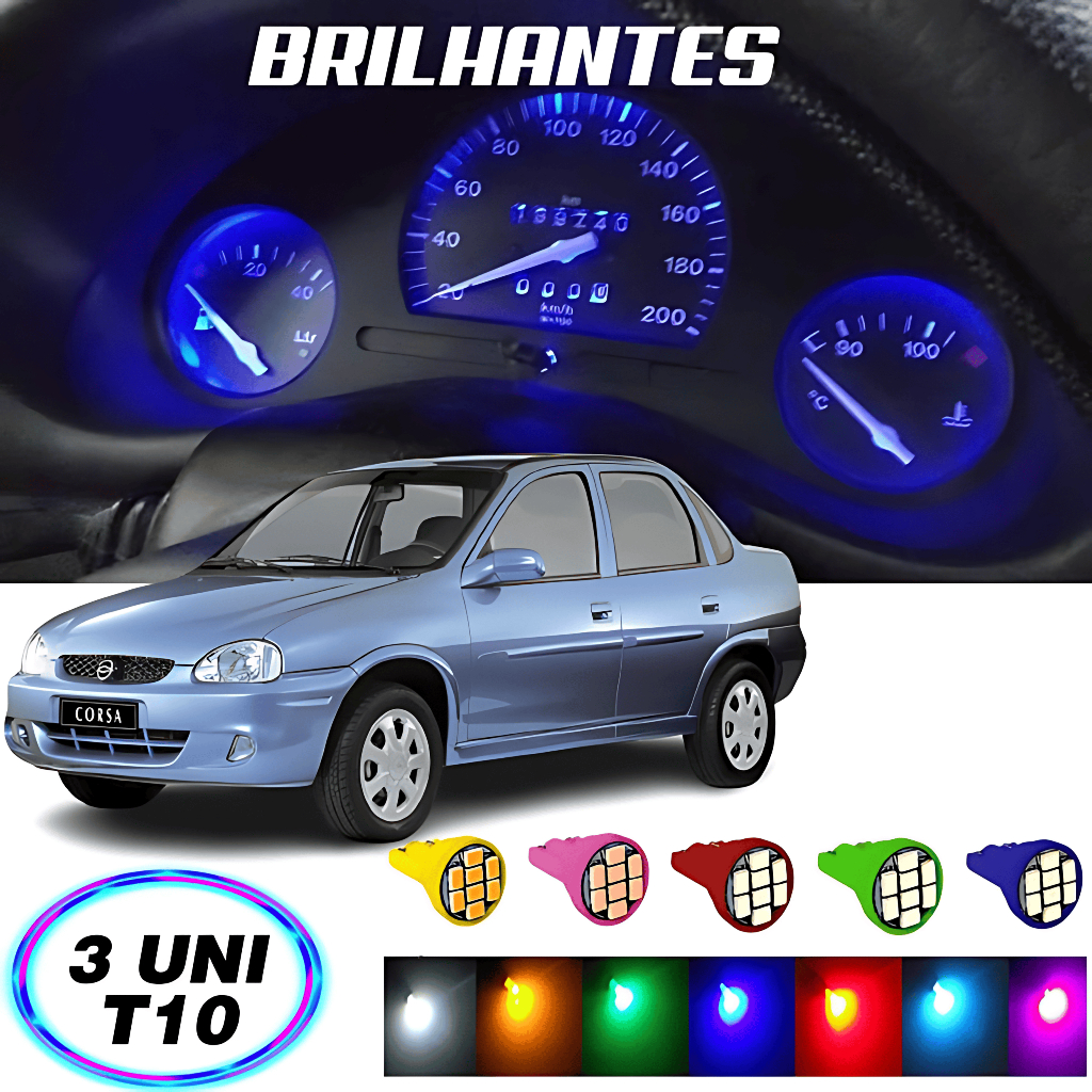 Lâmpada T10 Painel Corsa Classic 3 Peças