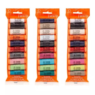 Kit 10 Linha de Costura Corrente Laranja Blister BA67800