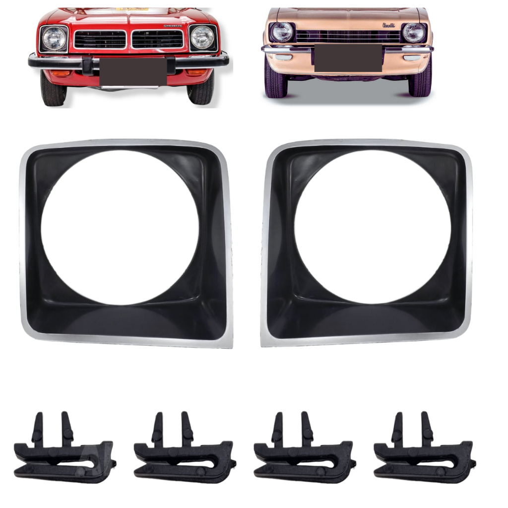 PAR ARO FAROL CHEVETTE 1978 A 1980 FAROL REDONDO COM GRAMPOS DE FIXAÇÃO