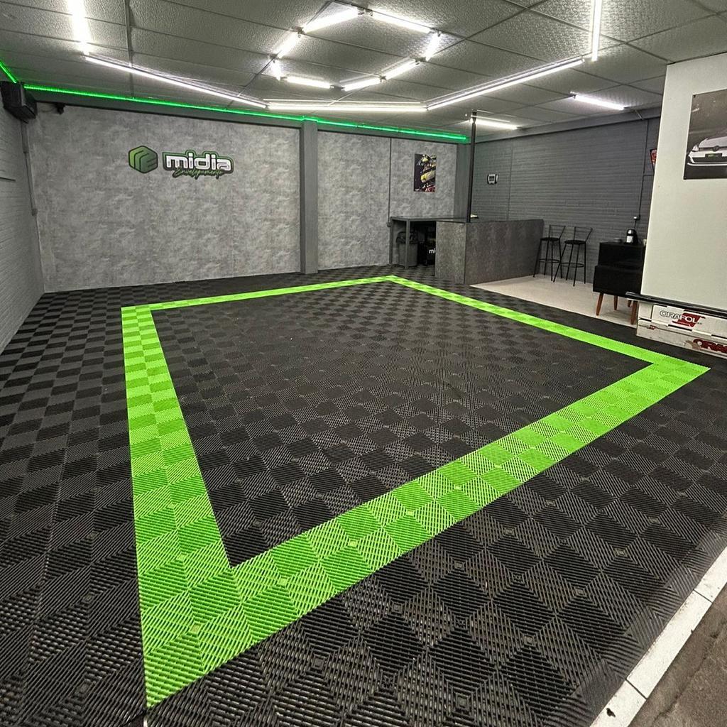 kit 11 Piso 30x30 ESTRADO modular antiderrapante garagem banheiro vestiário tapete