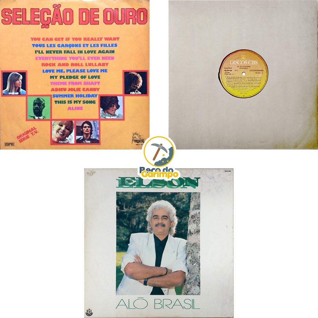 3 LPs: Seleção de Ouro - João Bosco Ai, Ai, Ai de Mim - Elson Alô Brasil