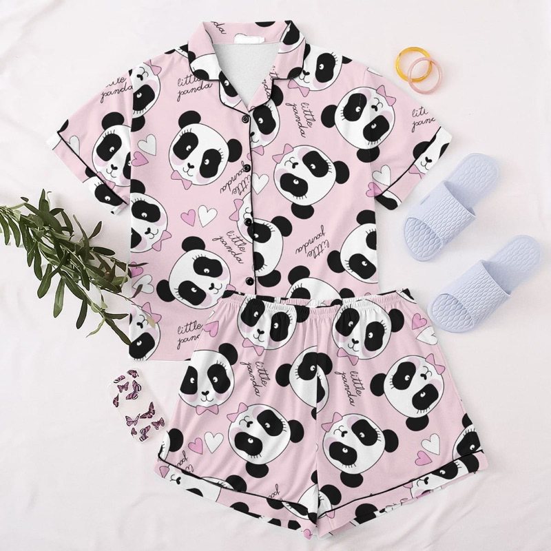 Pijama Feminino Adulto Americano Botão em Oferta na Shopee