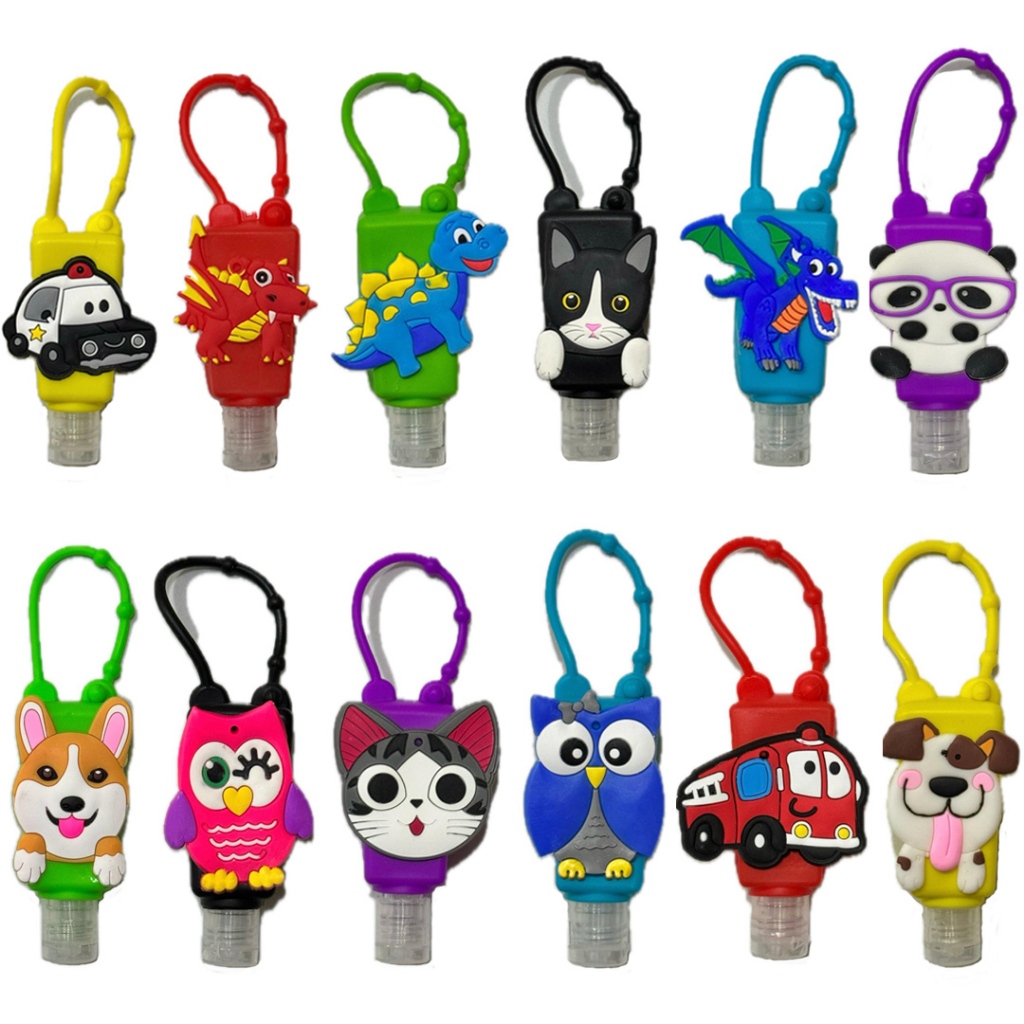 Frasco Porta Álcool Gel Mochila Chaveiro Silicone Infantil Frasco Porta Álcool Gel Mochila Chaveiro Silicone Infantil