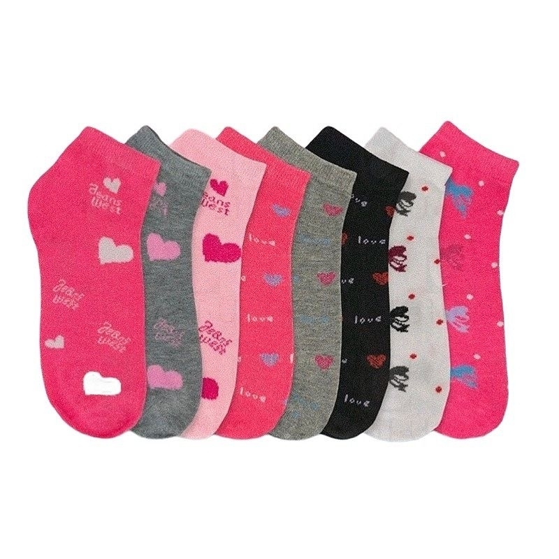 Kit 12 Pares de Meia Feminina Soquete Cano Curto Estampada