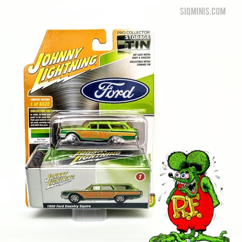 Miniatura Ford Country Squire 1960 Rat Fink 1:64 Johnny Lightning