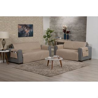 Kit Capa Protetor para Sofá 2 e 3 lugares Matelado Com e Sem Laço e Bolso Cores em Oferta na Shopee