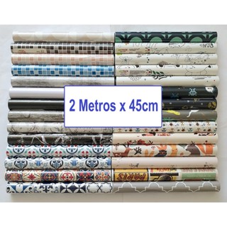 Papel Adesivo Lavável 2m x 45cm PRETO / BRANCO/ INFANTIL / DECORADO / AZULEJO / CIMENTO QUEIMADO / PASTILHA - Móveis, Parede - LEOTACK tipo contact