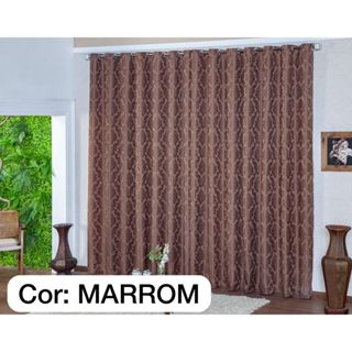 Cortina Jacquard Sala E Quarto 4.00 X 2.70mts Varão Simples 28mm em Oferta na Shopee