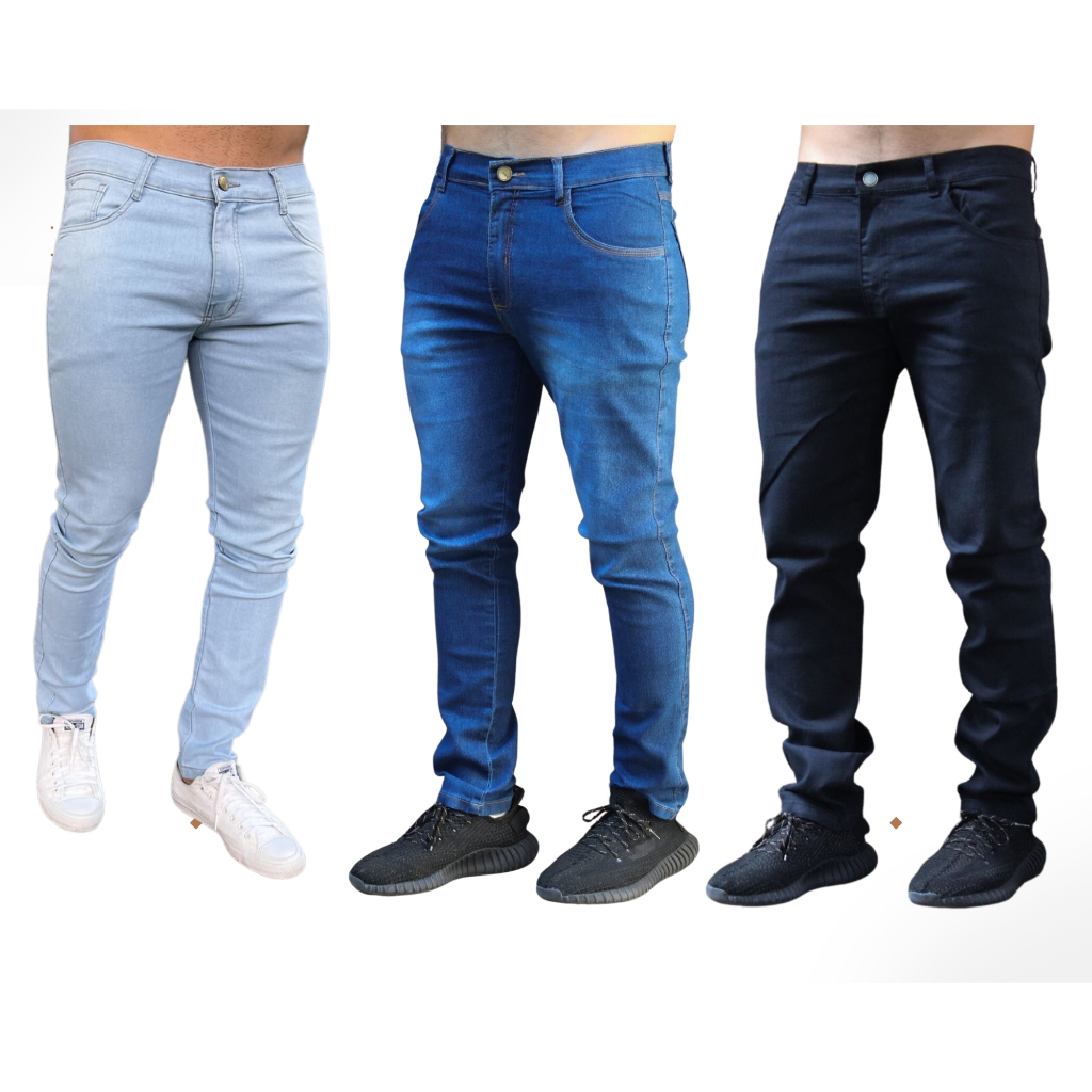Kit 3 Calça Jeans Masculina Slim Premium