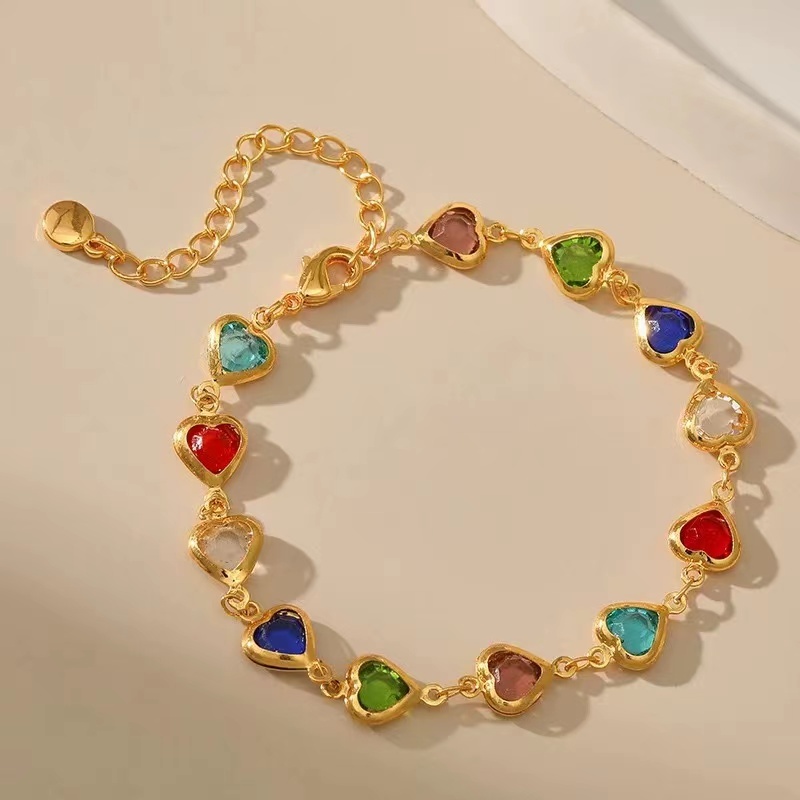 Pulseira coração colorido folheado Validade 3 meses — imagem 2 de 2
