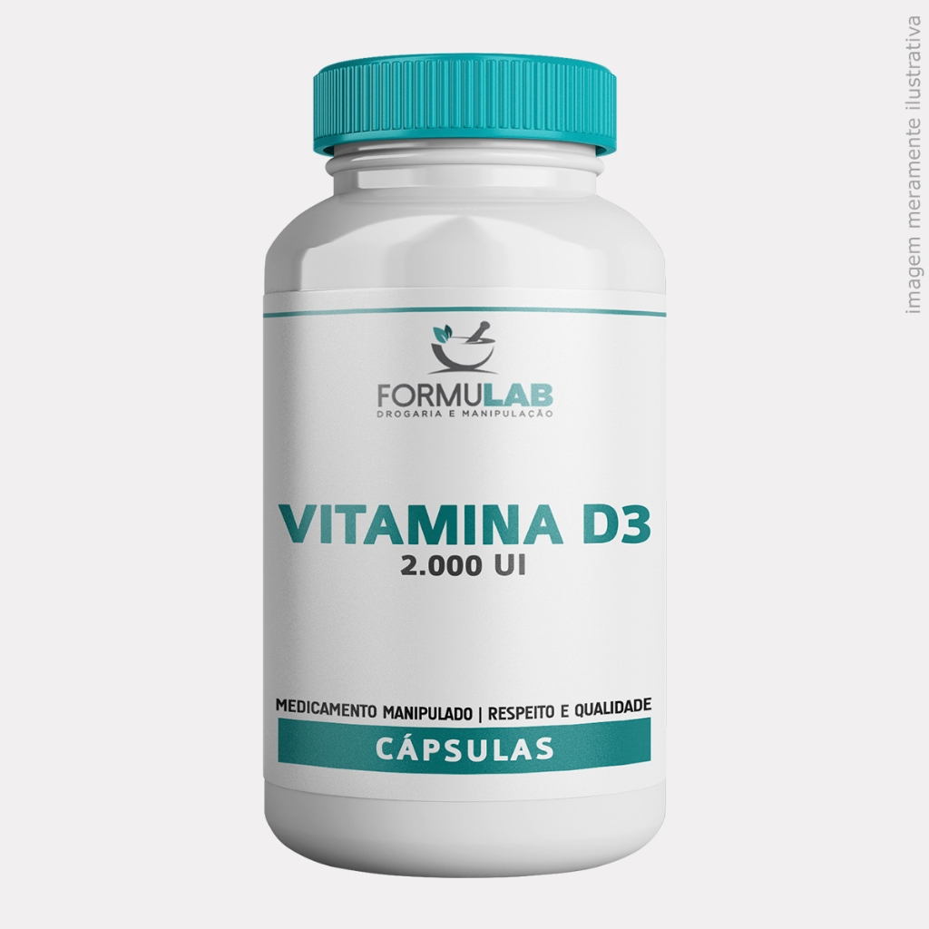 Vitamina D3 2.000ui + Vitamina K2 - MK7 20mcg - 60 Cápsulas