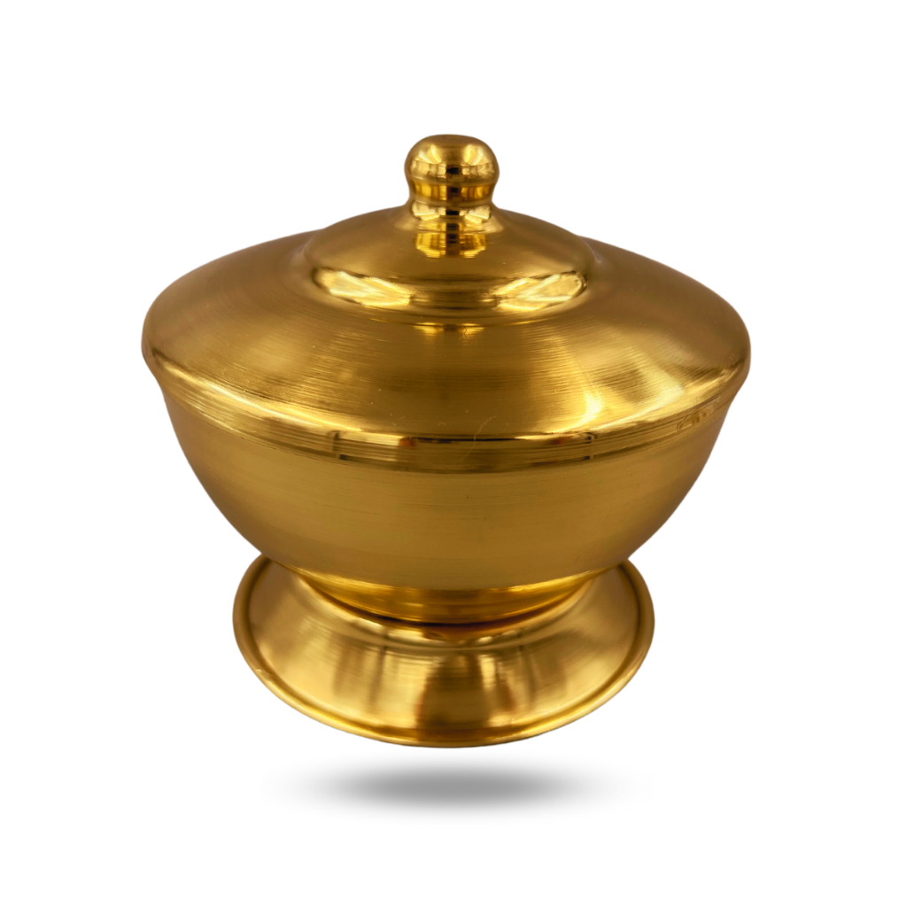 Açucareiro Em Latão Dourado Elegante Farinheiro