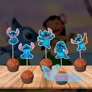 30 Toppers Para docinhos tema: Stitch