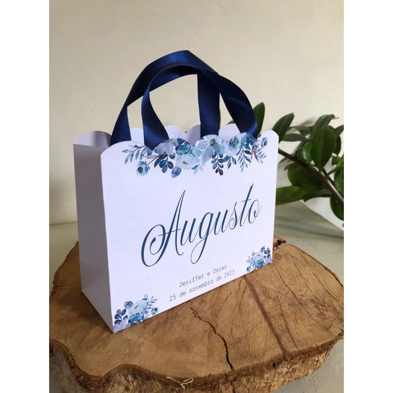 Sacola Azul Escuro Casamento/Eventos